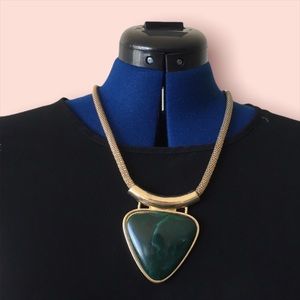 Gold & Green Statement Necklace